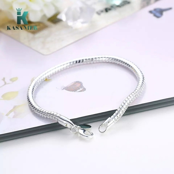 NEW 925 Sterling Silver Snake Chain Bracelet - Picture 12 of 15
